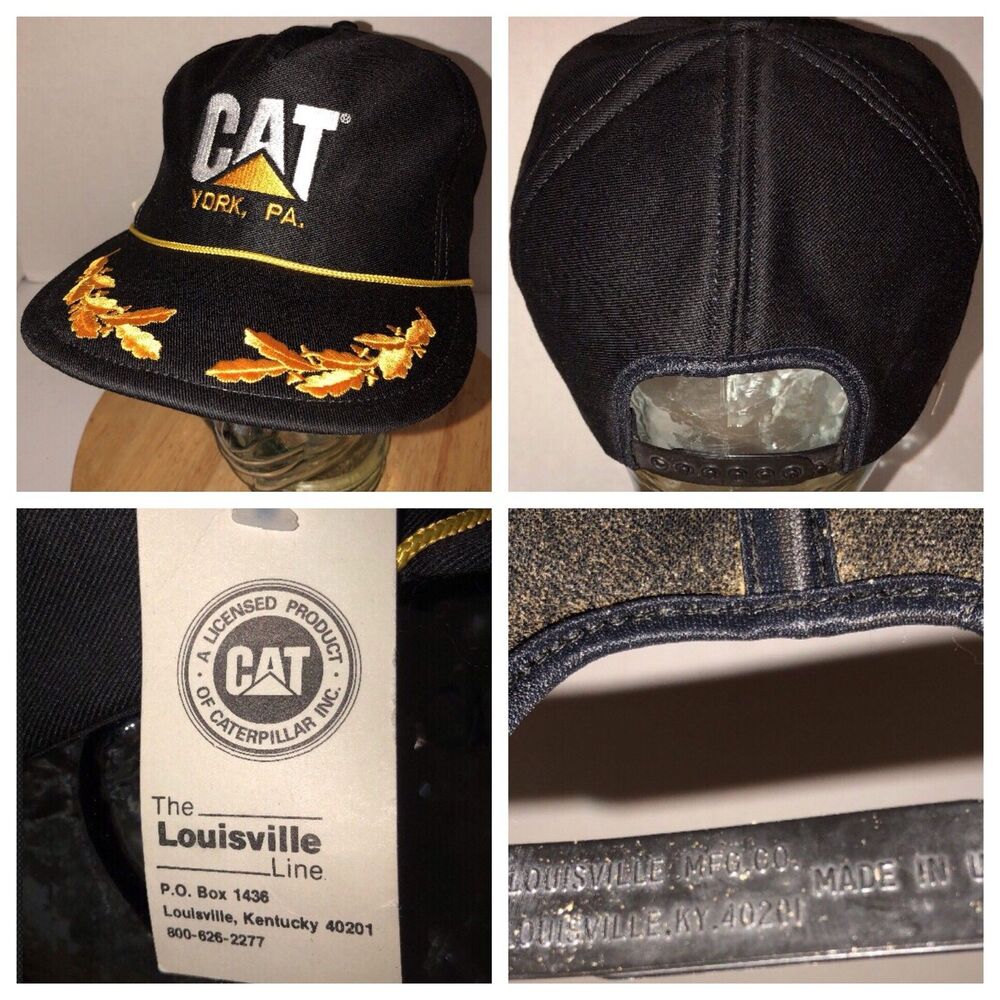 Vintage CAT YORK PA 80s Louisville MFG CO USA Hat Cap Snapback w/ ORIGINAL TAG